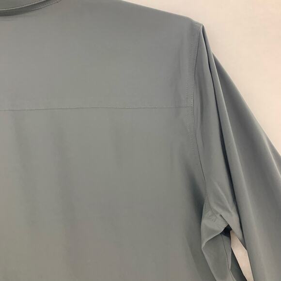Columbia Solid Dark Gray Long Sleeve Button-Up Shirt Lightweight Size XL - Picture 11 of 15